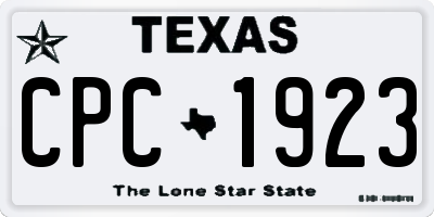 TX license plate CPC1923
