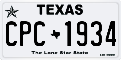 TX license plate CPC1934