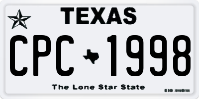 TX license plate CPC1998