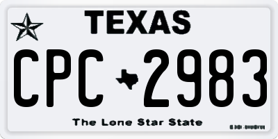 TX license plate CPC2983
