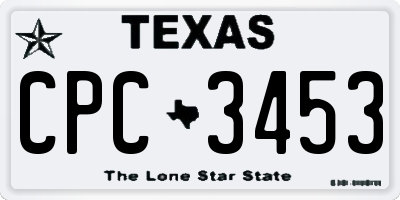TX license plate CPC3453