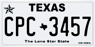 TX license plate CPC3457