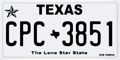 TX license plate CPC3851