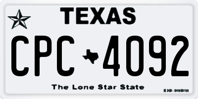 TX license plate CPC4092