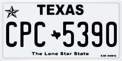 TX license plate CPC5390