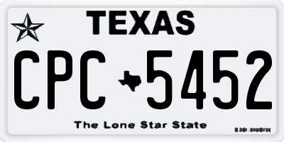 TX license plate CPC5452