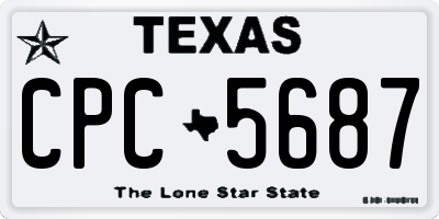 TX license plate CPC5687