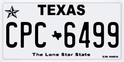 TX license plate CPC6499