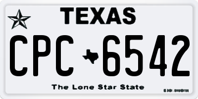TX license plate CPC6542