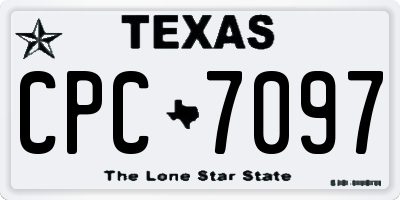 TX license plate CPC7097