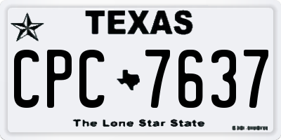 TX license plate CPC7637