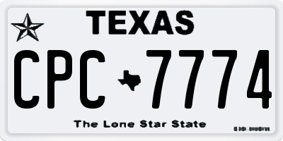 TX license plate CPC7774