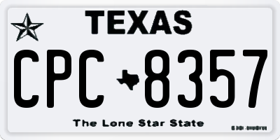 TX license plate CPC8357