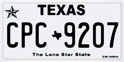 TX license plate CPC9207