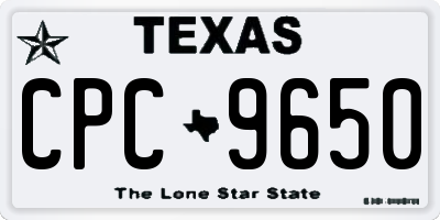TX license plate CPC9650