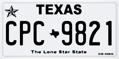 TX license plate CPC9821