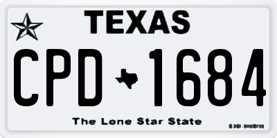 TX license plate CPD1684