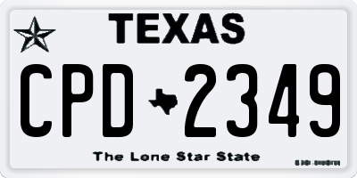 TX license plate CPD2349