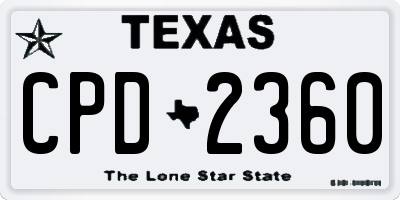 TX license plate CPD2360