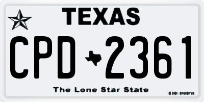 TX license plate CPD2361