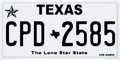 TX license plate CPD2585