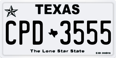 TX license plate CPD3555