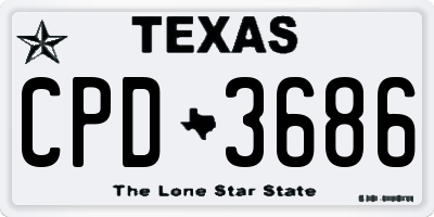 TX license plate CPD3686