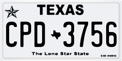 TX license plate CPD3756