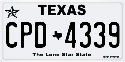 TX license plate CPD4339