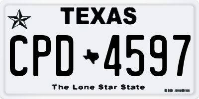 TX license plate CPD4597