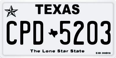 TX license plate CPD5203