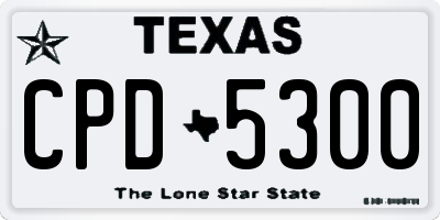 TX license plate CPD5300