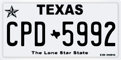 TX license plate CPD5992