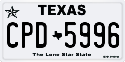 TX license plate CPD5996