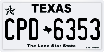 TX license plate CPD6353