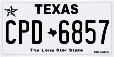 TX license plate CPD6857