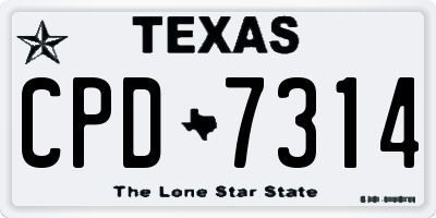 TX license plate CPD7314