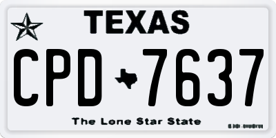 TX license plate CPD7637
