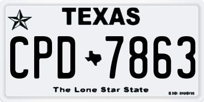 TX license plate CPD7863