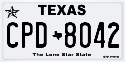 TX license plate CPD8042