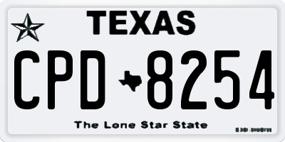TX license plate CPD8254