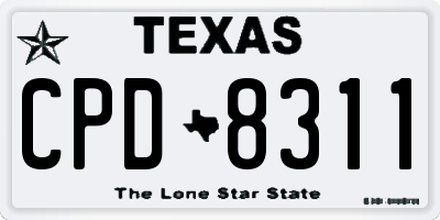 TX license plate CPD8311