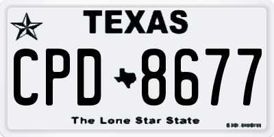 TX license plate CPD8677