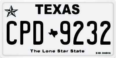 TX license plate CPD9232
