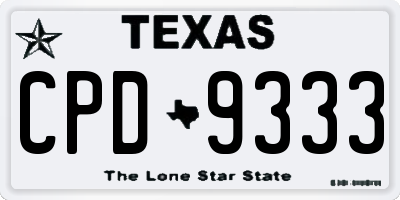 TX license plate CPD9333