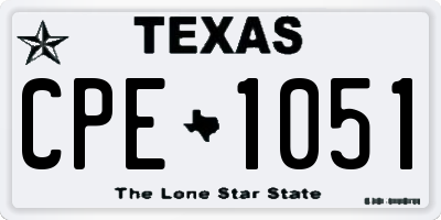 TX license plate CPE1051