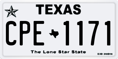 TX license plate CPE1171