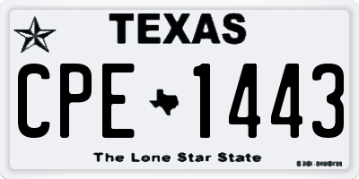 TX license plate CPE1443
