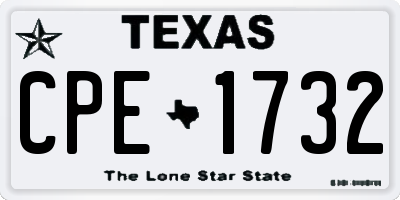 TX license plate CPE1732
