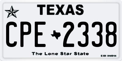 TX license plate CPE2338